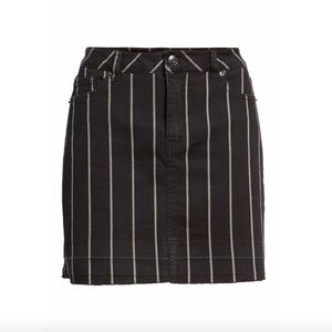 NEW Tinsel Mob Wife Stripe Black Denim Miniskirt SZ 10